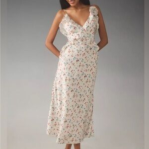 Bardot Cream Sleeveless Midi Dress for Wedding Guest